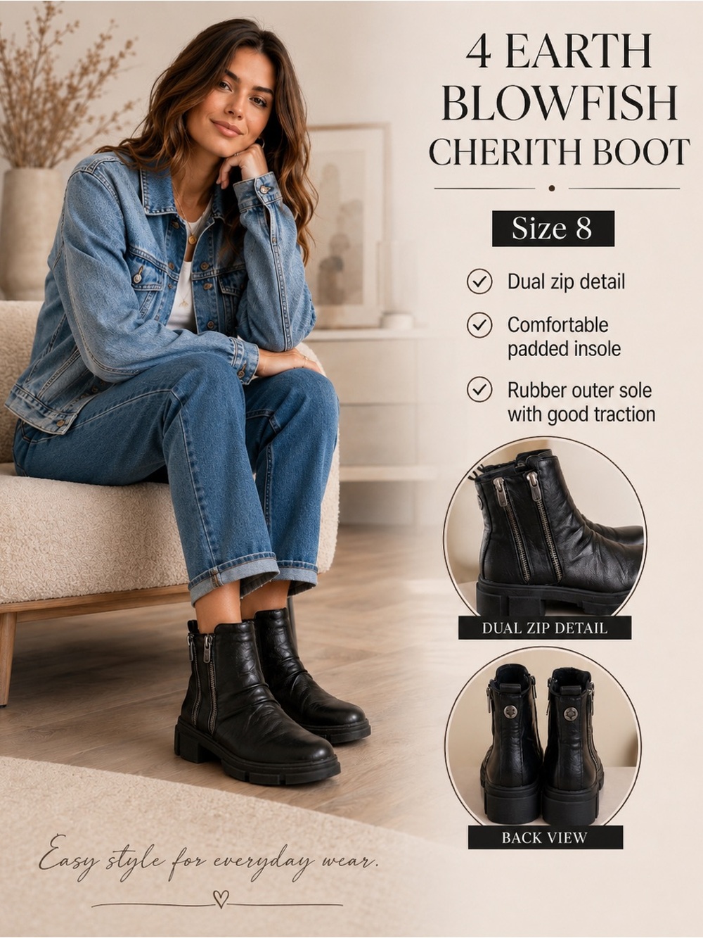 4 EARTH BLOWFISH CHERITH BOOT - 8